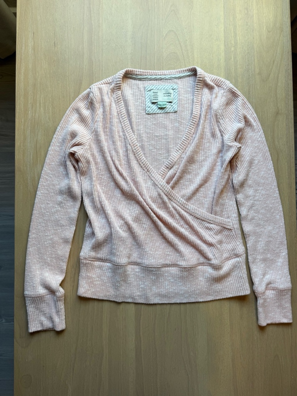 Anthropologie Saturday Sunday Pink Cozy Ribbed Sweater Size XS